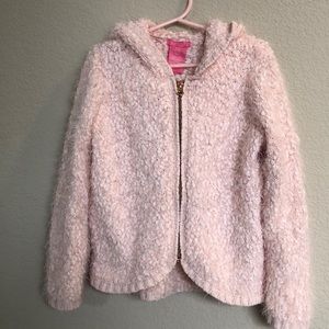 Issac Mizrahi - Soft knit pink hooded jacket